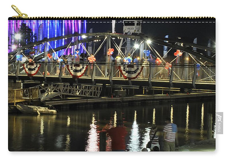 4th Of July Zip Pouch featuring the photograph 4th Of July 2017 Canalside Buffalo NY 40 by Michael Frank Jr