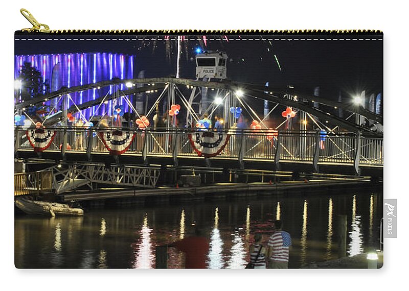 4th Of July Zip Pouch featuring the photograph 4th Of July 2017 Canalside Buffalo NY 44 by Michael Frank Jr