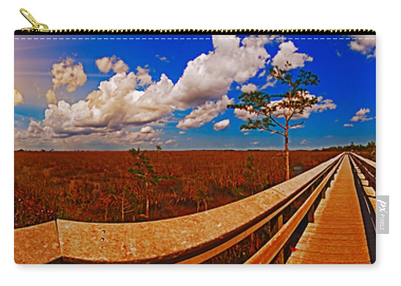 Everglades Panorama Zip Pouch featuring the photograph 4X1 Everglades Panorama Number Two by Rolf Bertram