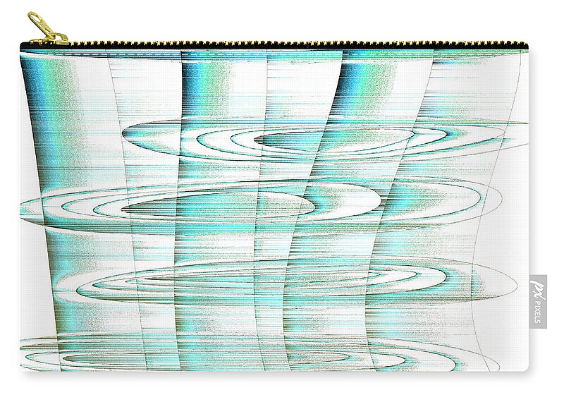 Rithmart Abstract Fade Fading Lines Organic Random Computer Digital Shapes Changing Colors Directions Egham Fading Lines Shapes Zip Pouch featuring the digital art 4x3.77-#rithmart by Gareth Lewis