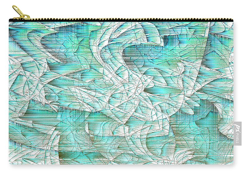 Rithmart Abstract Fade Fading Lines Organic Random Computer Digital Shapes Alto Changing Colors Directions Fading Lines Palo Shapes Zip Pouch featuring the digital art 4x3.95-#rithmart by Gareth Lewis