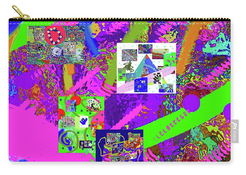 Walter Paul Bebirian Zip Pouch featuring the digital art 5-20-2016b by Walter Paul Bebirian