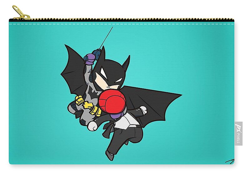 Batman Zip Pouch featuring the digital art Batman #5 by Maye Loeser