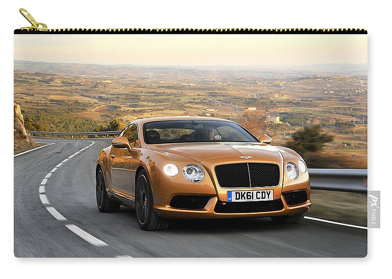 Bentley Continental Gt Zip Pouch featuring the photograph Bentley Continental GT #5 by Mariel Mcmeeking