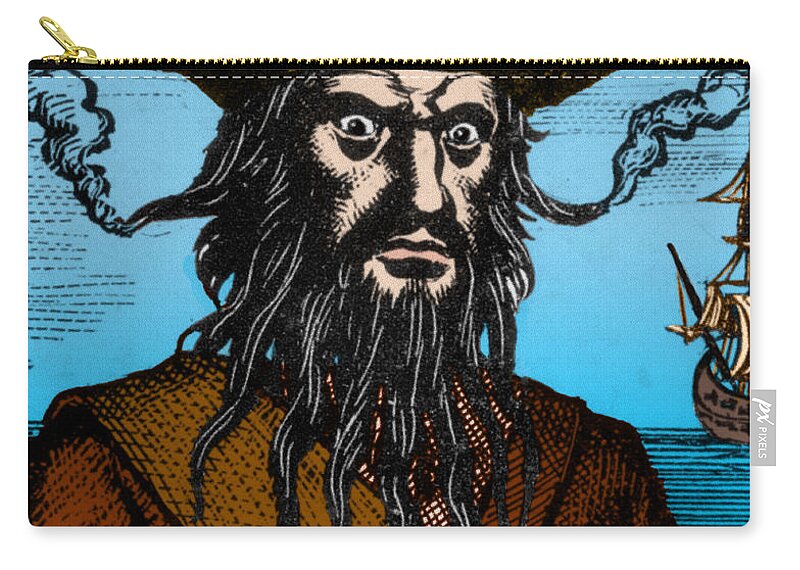 History Zip Pouch featuring the photograph Blackbeard Edward Teach English PIrate #6 by Science Source
