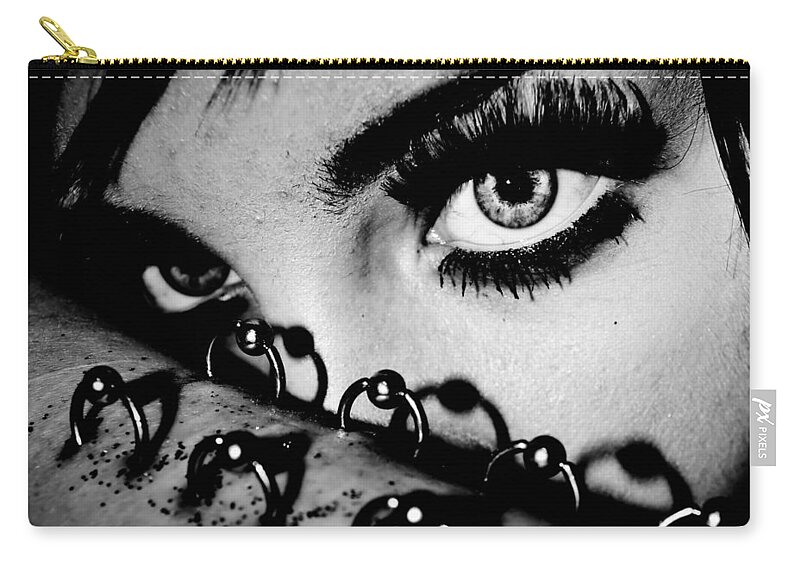 Gothic Zip Pouch featuring the digital art Gothic #5 by Maye Loeser