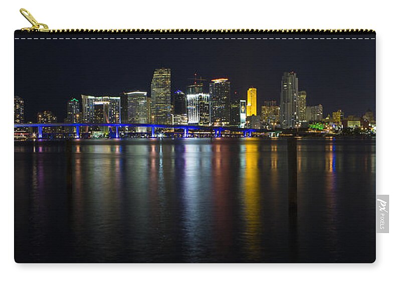 Architecture Carry-all Pouch featuring the photograph Miami Downtown Skyline by Raul Rodriguez
