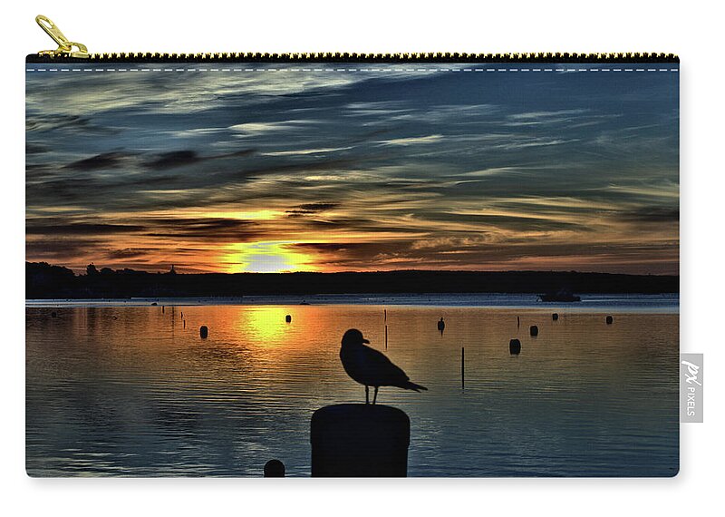 Ocean Zip Pouch featuring the photograph Sunrise Onset Pier #10 by Bruce Gannon