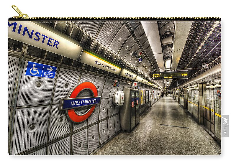 Tube Zip Pouch featuring the photograph Underground London #5 by David Pyatt