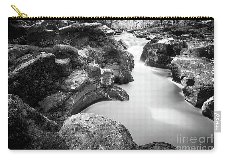 Bolton Abbey Zip Pouch featuring the photograph Waterfall on The River Wharfe #5 by Mariusz Talarek