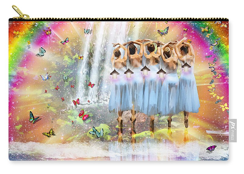 5 Wise Virgins Zip Pouch featuring the digital art 5 Wise by Dolores Develde