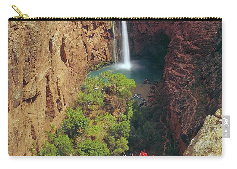 513216 Zip Pouch featuring the photograph 513216 Mooney Falls AZ by Ed Cooper Photography