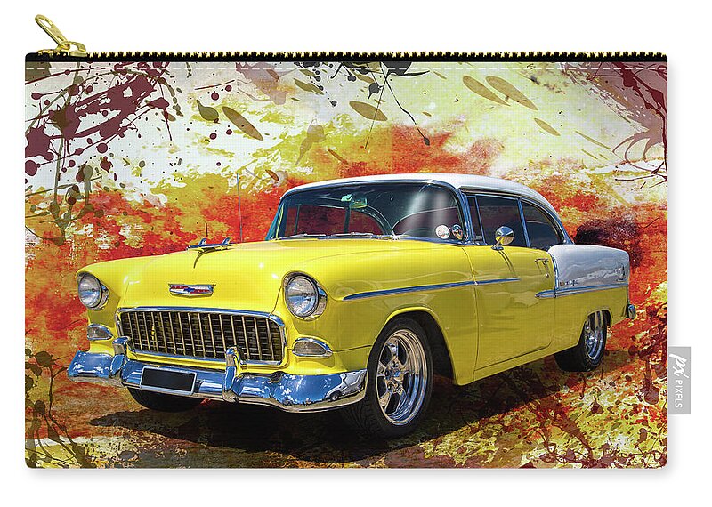 Car Zip Pouch featuring the photograph 55 2-door by Keith Hawley