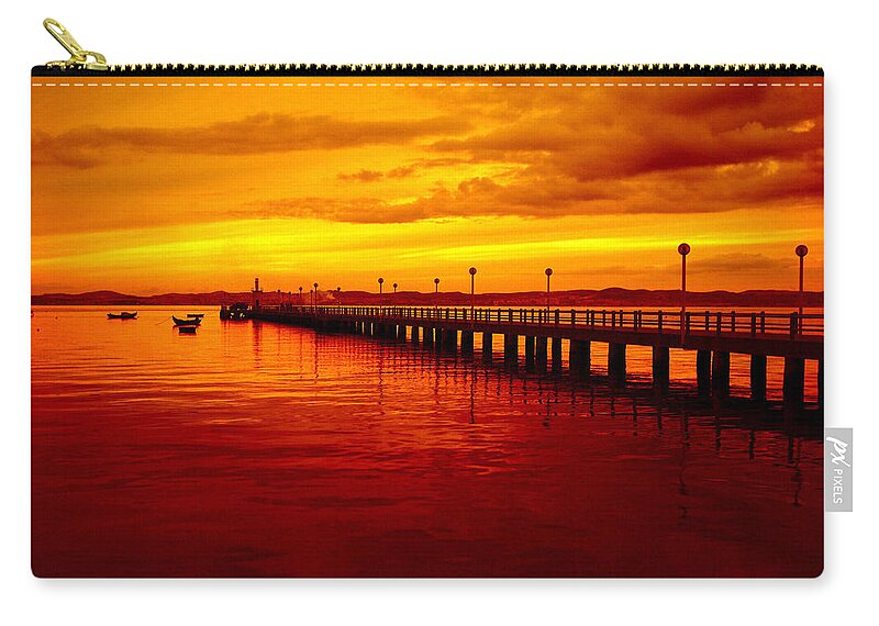 Sunset Zip Pouch featuring the digital art Sunset #56 by Super Lovely
