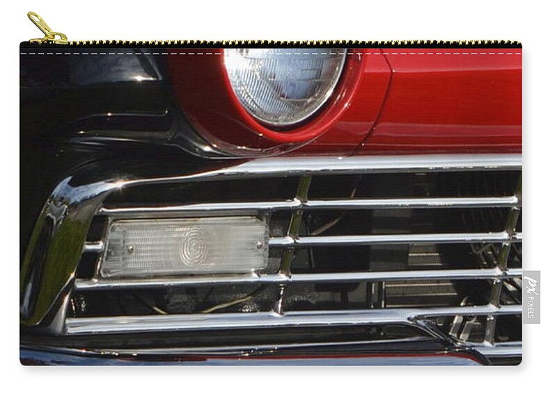  Zip Pouch featuring the photograph 57 Ford Head Light by Dean Ferreira