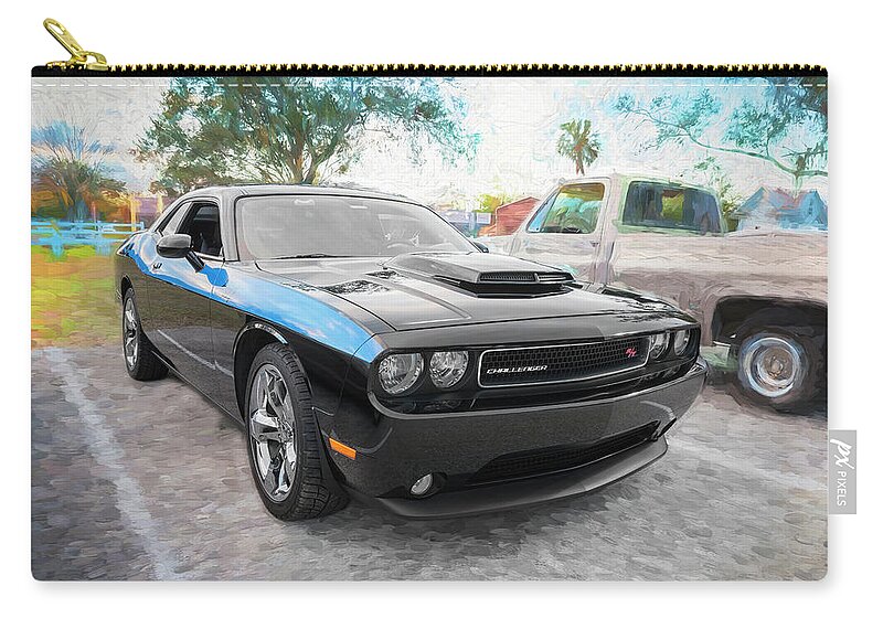 Dodge Zip Pouch featuring the photograph 2013 Dodge Challenger #6 by Rich Franco