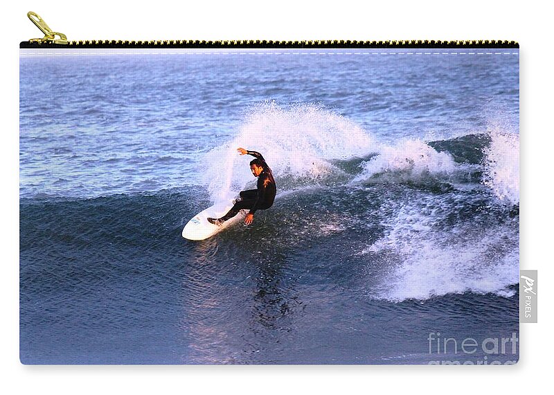 Surfing Zip Pouch featuring the photograph Action images by Donn Ingemie