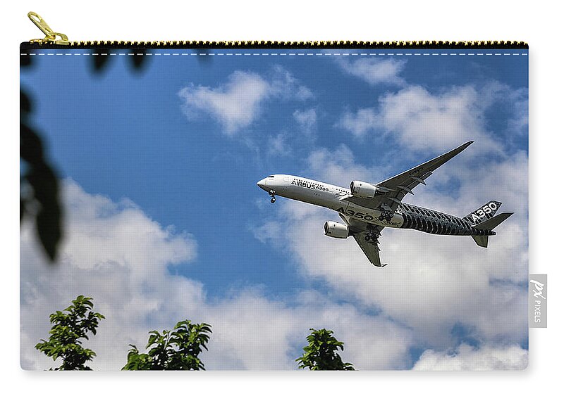 Transportation Zip Pouch featuring the photograph Airbus A350 by Shirley Mitchell
