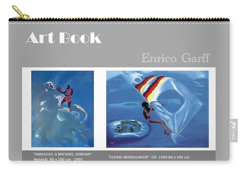 Basketball Zip Pouch featuring the painting Art Book #9 by Enrico Garff