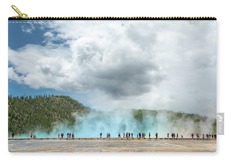 Decor Zip Pouch featuring the photograph Grand Prismatic Spring at Yellowstone National Park, Wyoming, America #6 by Ryan Kelehar
