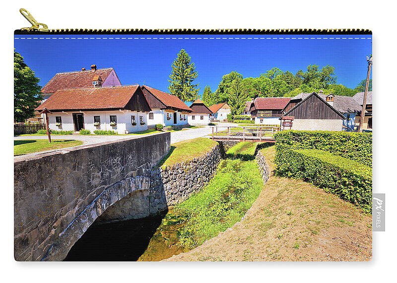 Kumrovec Zip Pouch featuring the photograph Kumrovec picturesque village in Zagorje region of Croatia #6 by Brch Photography