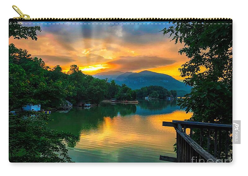 Lake Lure Zip Pouch featuring the photograph Lake Lure #6 by Buddy Morrison