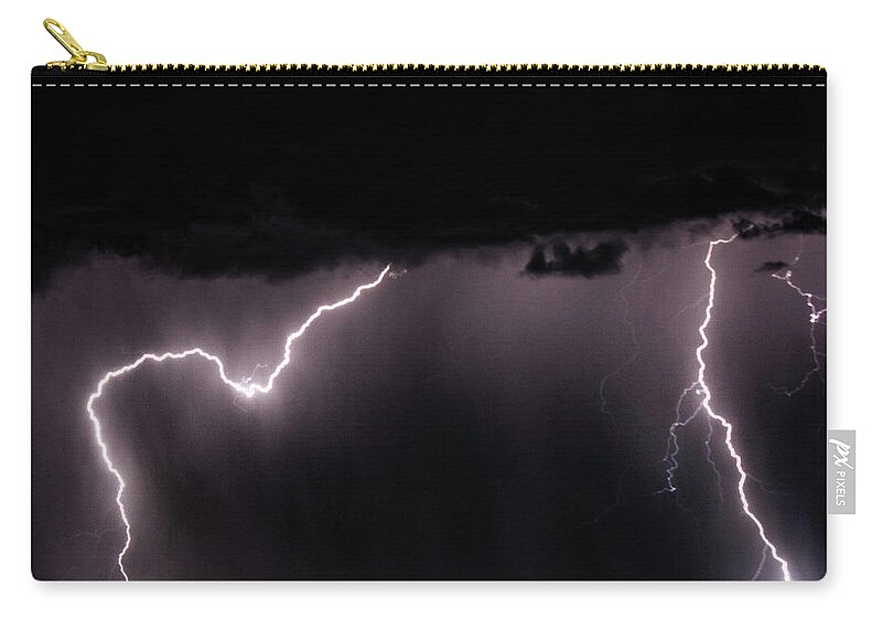 Lightning Zip Pouch featuring the photograph Lightning #23 by Mark Jackson
