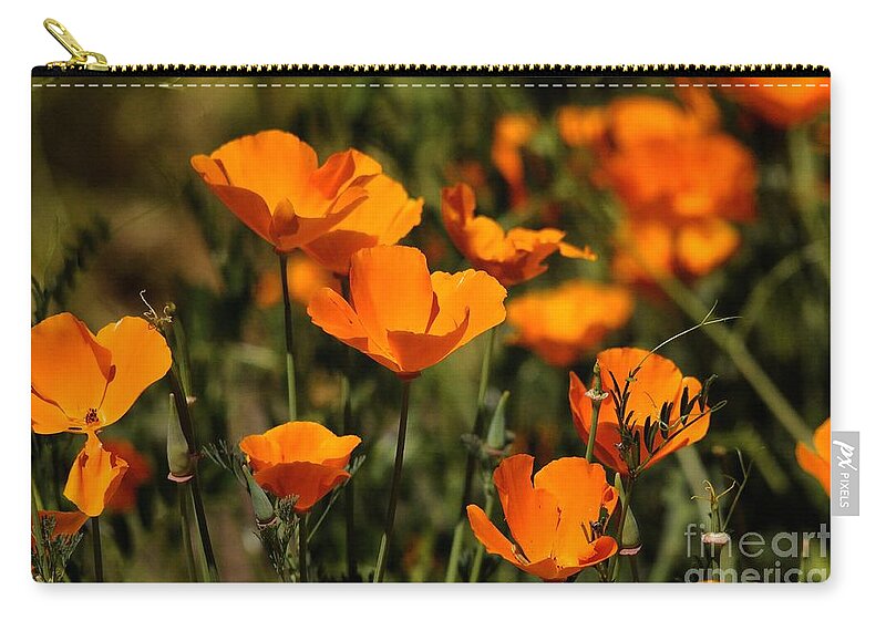 Poppies Carry-all Pouch featuring the photograph Poppies by Marc Bittan