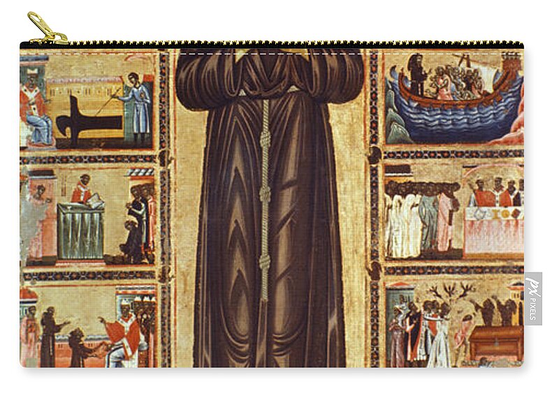 12th Century Zip Pouch featuring the painting St Francis Of Assisi #1 by Granger