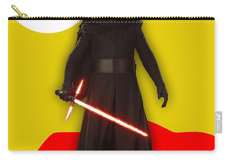 Kylo Ren Zip Pouch featuring the mixed media Star Wars Kylo Ren Collection #6 by Marvin Blaine