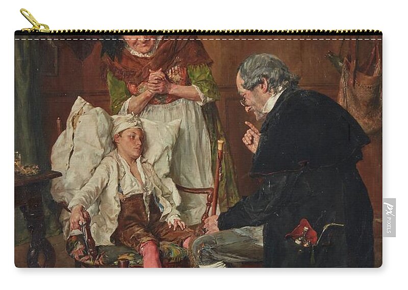 François-adolphe Grison 1845-1914 The Doctor Carry-all Pouch featuring the painting The Doctor by MotionAge Designs
