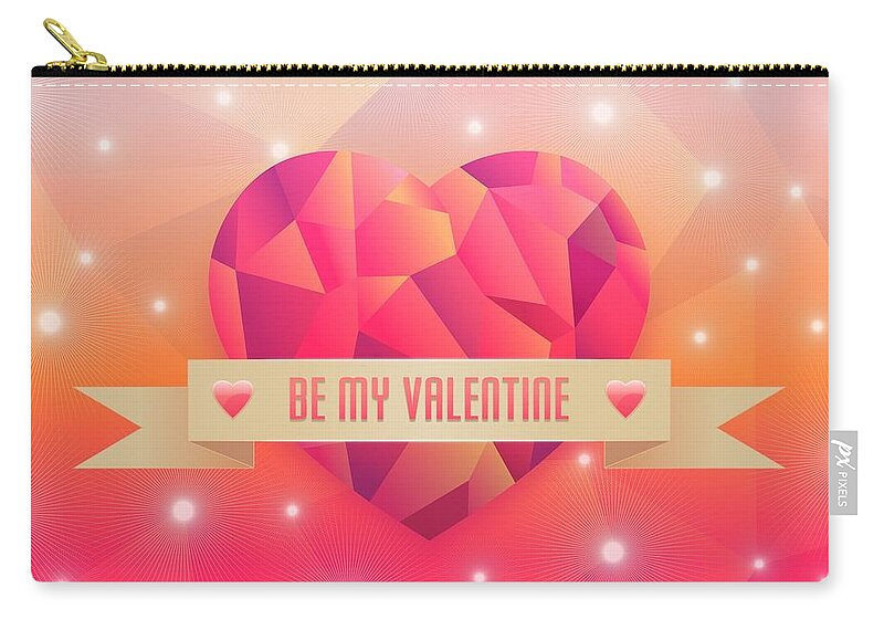 Valentine's Day Zip Pouch featuring the digital art Valentine's Day #6 by Maye Loeser
