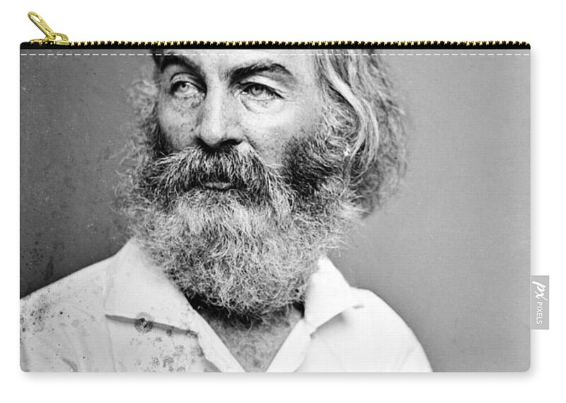 1860 Zip Pouch featuring the photograph Walt Whitman #2 by Granger