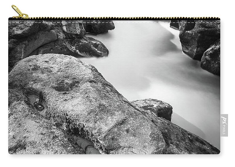 Abbey Zip Pouch featuring the photograph Waterfall on The River Wharfe by Mariusz Talarek