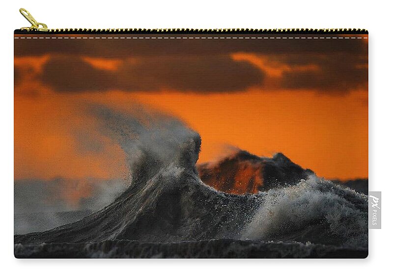 Wave Zip Pouch featuring the photograph Wave #6 by Jackie Russo