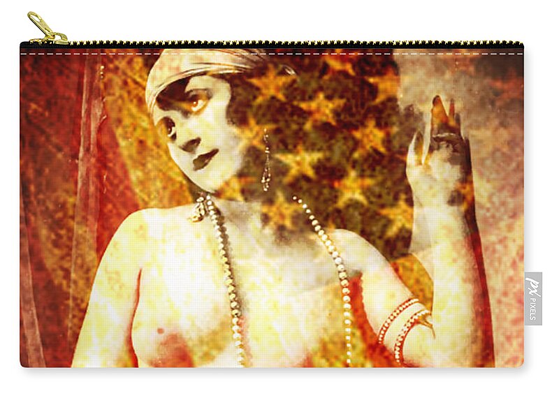 Nostalgic Seduction Zip Pouch featuring the photograph Winsome Woman #1 by Chris Andruskiewicz