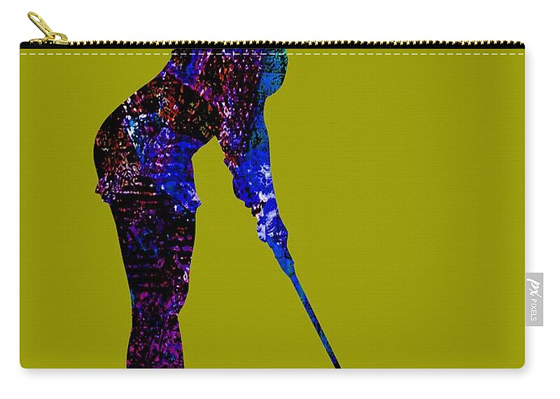 Golf Zip Pouch featuring the mixed media Womens Golf Collection #6 by Marvin Blaine
