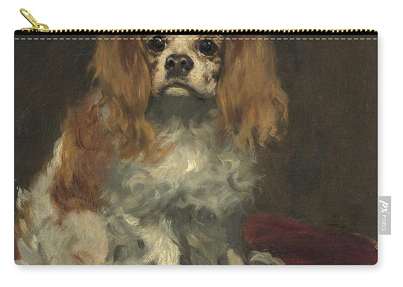 A King Charles Spaniel Zip Pouch featuring the painting A King Charles Spaniel by Edouard Manet
