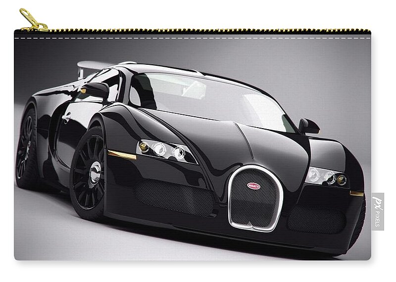 Bugatti Zip Pouch featuring the photograph Bugatti #7 by Jackie Russo
