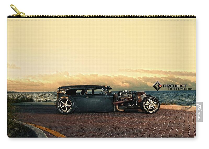 Hot Rod Zip Pouch featuring the photograph Hot Rod #7 by Jackie Russo