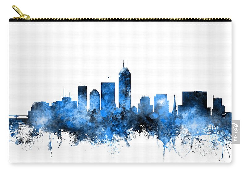 United States Zip Pouch featuring the digital art Indianapolis Indiana Skyline #7 by Michael Tompsett