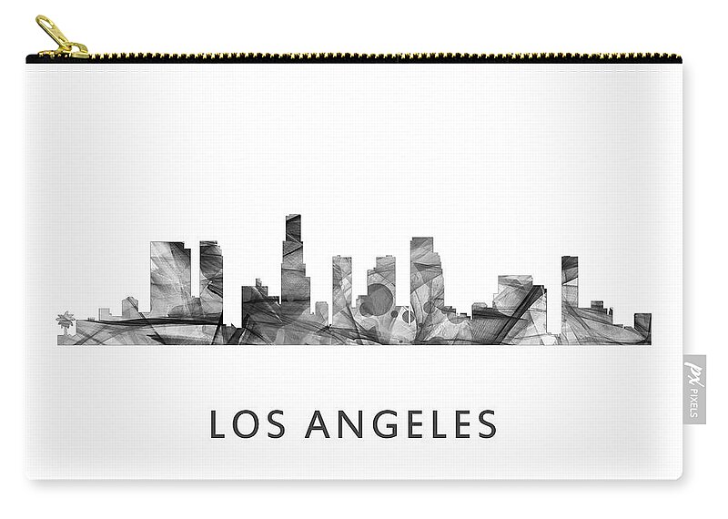 Los Angeles California Skyline Zip Pouch featuring the digital art Los Angeles California Skyline #7 by Marlene Watson