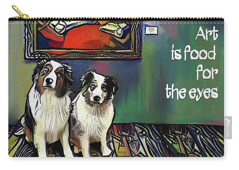 Dogs Zip Pouch featuring the digital art Food For The Eyes by Jann Paxton