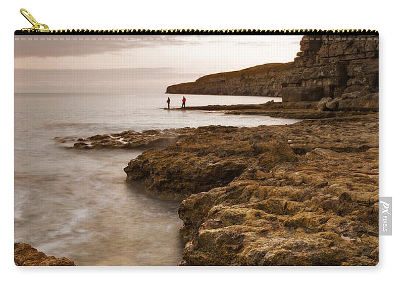 Seacombe Zip Pouch featuring the photograph Seacombe Bay #7 by Ian Middleton