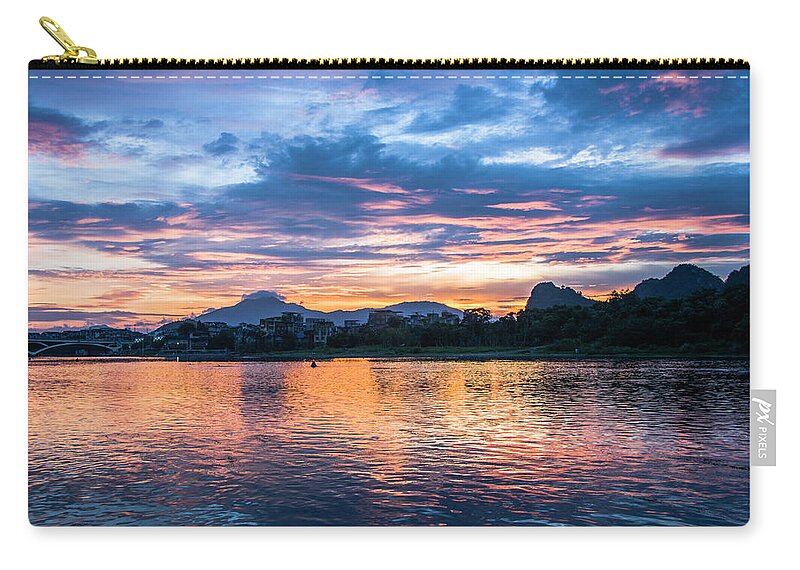 River Zip Pouch featuring the photograph Sunrise scenery in the morning #7 by Carl Ning