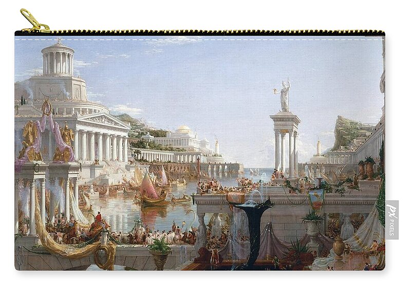 Thomas Cole Zip Pouch featuring the painting The Course Of Empire #7 by Thomas Cole