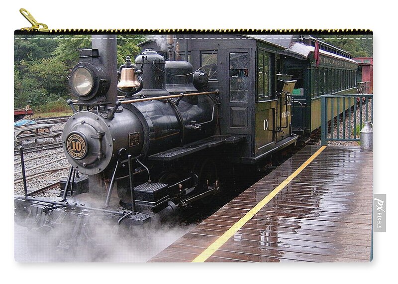 Train Zip Pouch featuring the digital art Train #7 by Super Lovely