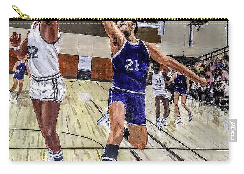 Semi-pro Zip Pouch featuring the painting 70's Layup by Kevin Daly