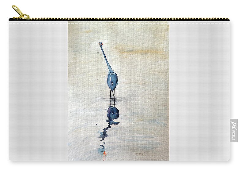 Bird Zip Pouch featuring the painting Bird #8 by Kovacs Anna Brigitta