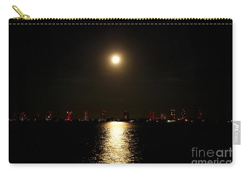 Moon Zip Pouch featuring the photograph 8- Moon Over Singer Island by Joseph Keane